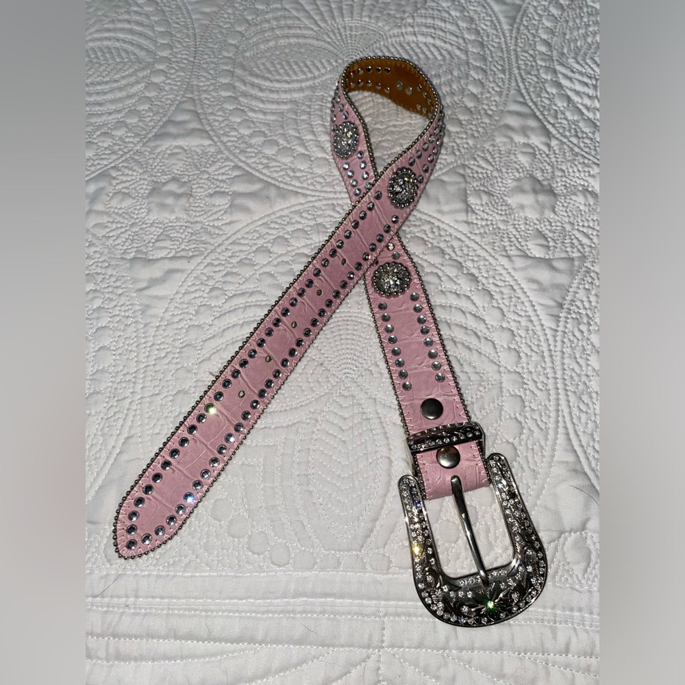 Nocona Belt Co girls pink Rhinestone belt